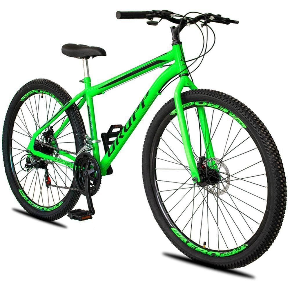Bicicleta 29 Dropp Sport Aço 21 Marchas Freio A Disco - Verde+preto - 18 Verde+preto