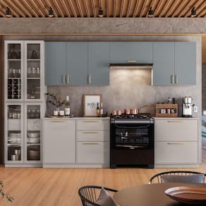 Cozinha Completa Itatiaia Essence 6 Peças Fendi E Gris