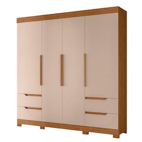 Guarda Roupa Vivacce Casal 4 Portas Albatroz Jatobá/fendi Metallic