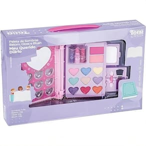 Paleta de Sombras Batom Gloss e Blush Meu Querido Diario - Fenzza