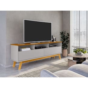 Rack Elegant Naturalle/Off White – Bechara Móveis