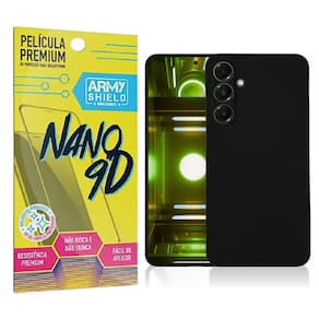 Capa Preta Para Galaxy A16 + Película de Cerâmica 9D - Armyshield