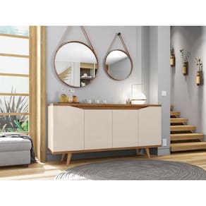 Buffet  4 Portas c/ Nichos Grace Off White/Cedro