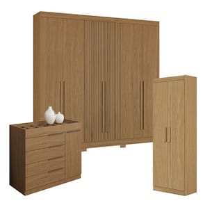 Guarda Roupa Casal 2030230 com Multiuso 2000191 e Cômoda Sevilha Atacama - Aramóveis