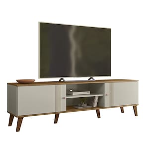 Rack Bancada Para TV 75 Pol 180 cm Denv Off White Nature PLLA
