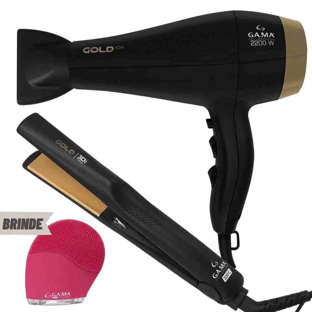 Kit Prancha E Secador De Cabelo Gold