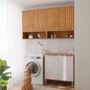 Armários Multiuso para Área de Serviço 3 Peças Divina Cinamomo / Branco