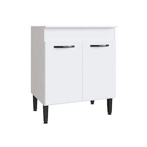 Balcão para Cozinha com Tampo 2 Portas Light Branco