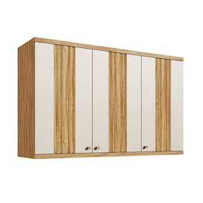 Armário para Cozinha Aéreo Noruega Espresso Móveis Amêndoa/Off White