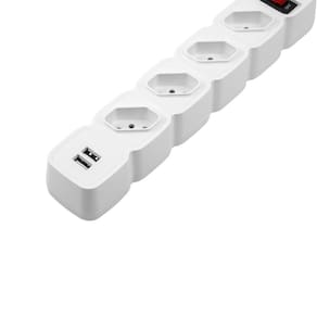 Filtro Linha Protetor Eletronico Com 4 Tomadas E2 Usb Branco