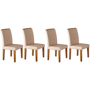 Cadeira Sala de Jantar Jade Kit 4 Un Imbuia-Capuccino/Suede Creme - Rufato