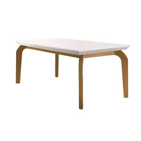 Mesa de Sala Jantar Londrina 180cm Mdf Canto Reto Imbuia/Off White - Rufato