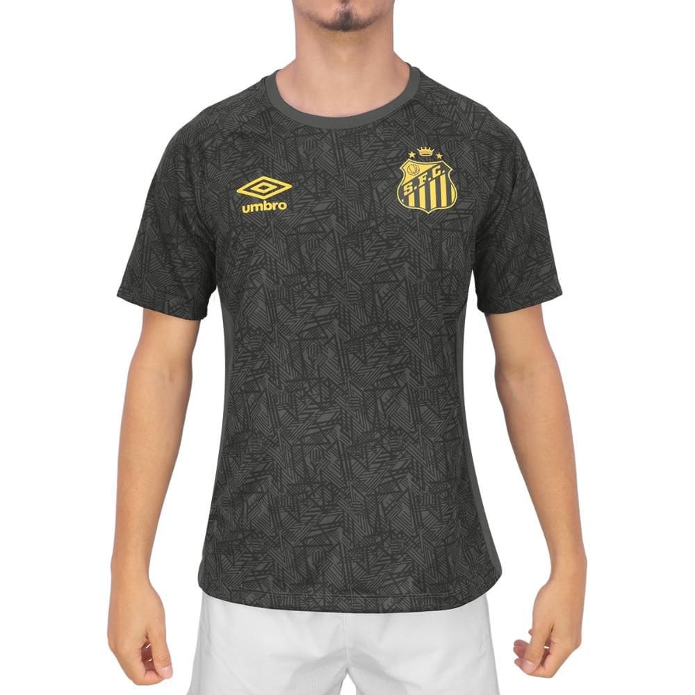 Camiseta Umbro Santos Treino 2024 Cinza