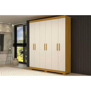 Guarda Roupa Casal 6 Portas e 2 Gavetas Lana Cinamomo/Off White - ACP