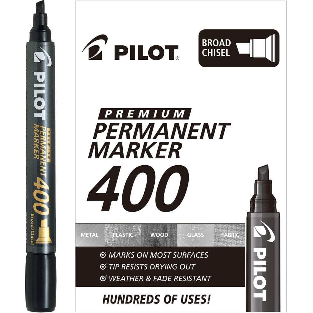 Marcadores permanentes PILOT Premium 400 Broad Chisel Tip Black I