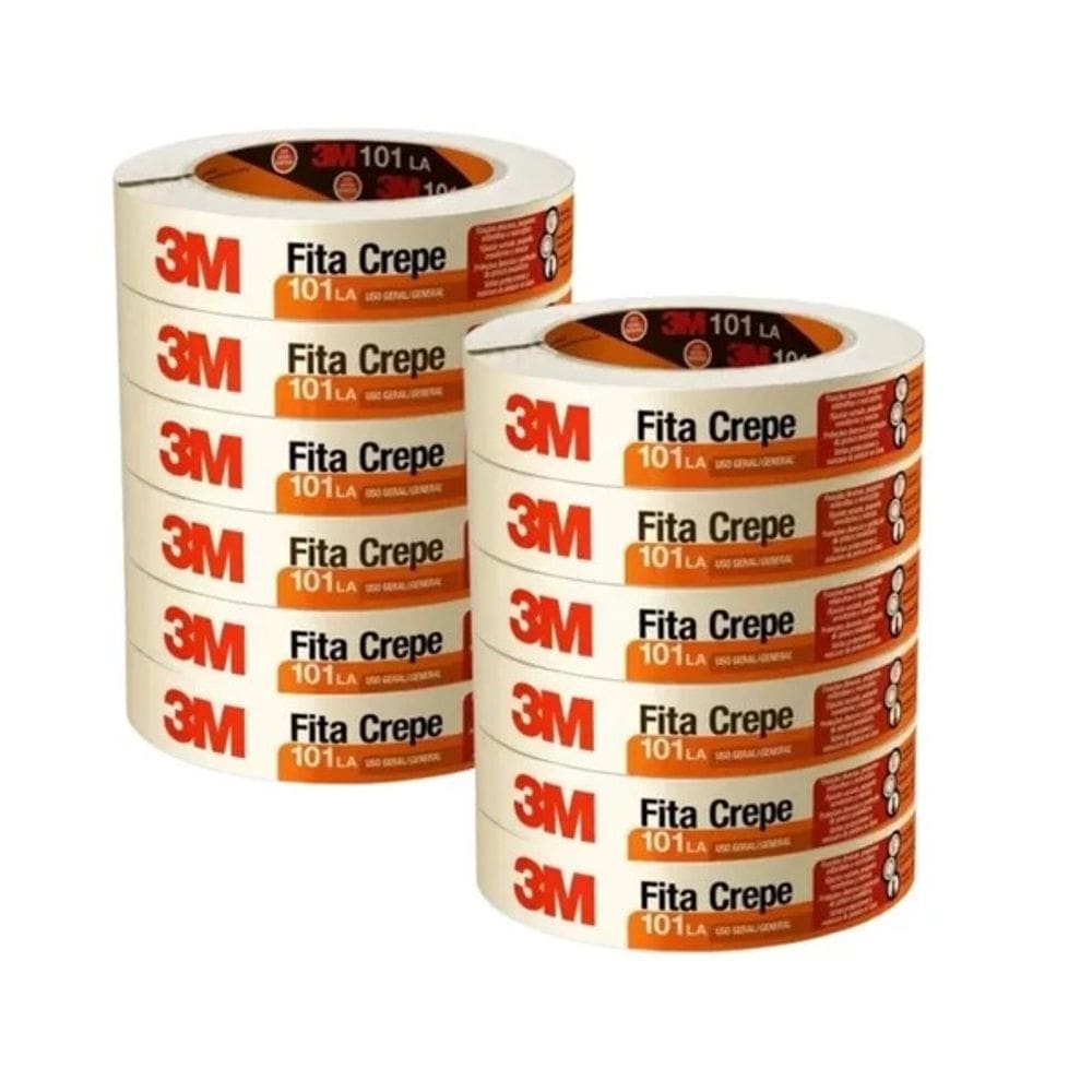 Kit 12 Fita Crepe 18MM X 50M 3M 101LA