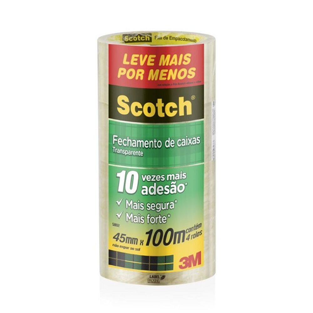 Fita de Empacotamento SCOTCH 45MM X 100M 4 Rolos