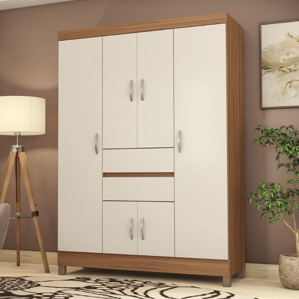 Guarda-Roupa com 6 Portas e 2 Gavetas 128cm Multimóveis CR35283
