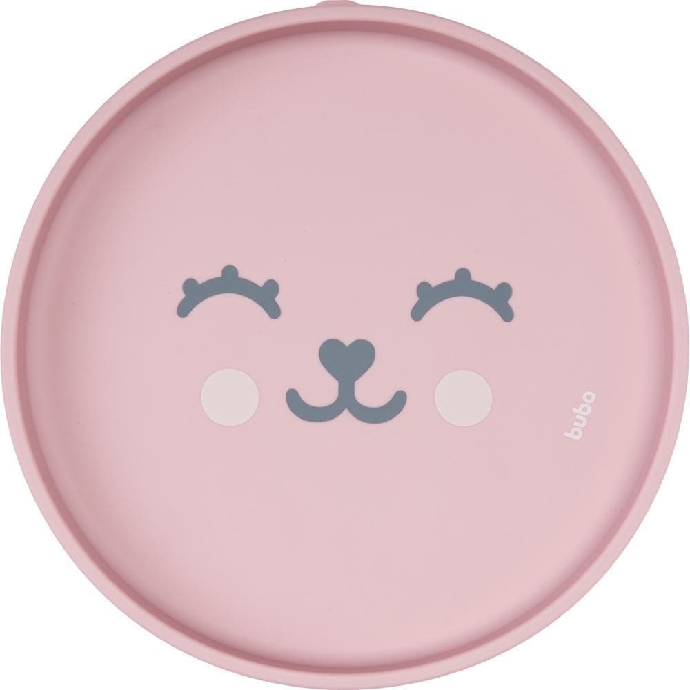 Prato Em Silicone Com Ventosa Gummy Rosa - Buba