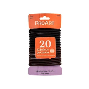 Elástico De Cabelo 3mm 20 Unidades Proart Firmeza, Elasticidade E Conforto Duo