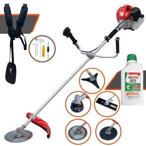 Kit Roçadeira Anmax CG430P-TB 43cc 2HP Com Carretel de Nylon + Lâmina Facão + Lâmina 3 Pontas + Lâmina 40 Dentes + Lâmina 80 Dentes + ÓLEO STIHL 2T
