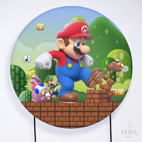 Painel Decorativo para Festa 1,80x1,80 metros Vesti Fácil com Elástico Mario Bros - Fera Print