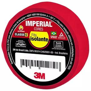 Fita Isolante 3M Imperial 18MM X 20M Vermelha
