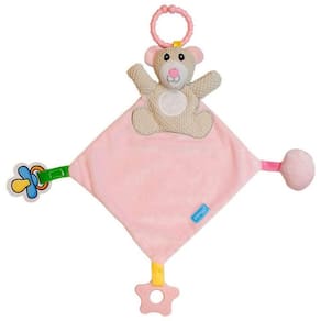 Naninha Com Mordedor E Prendedor De Chupeta Urso Rosa Clingo