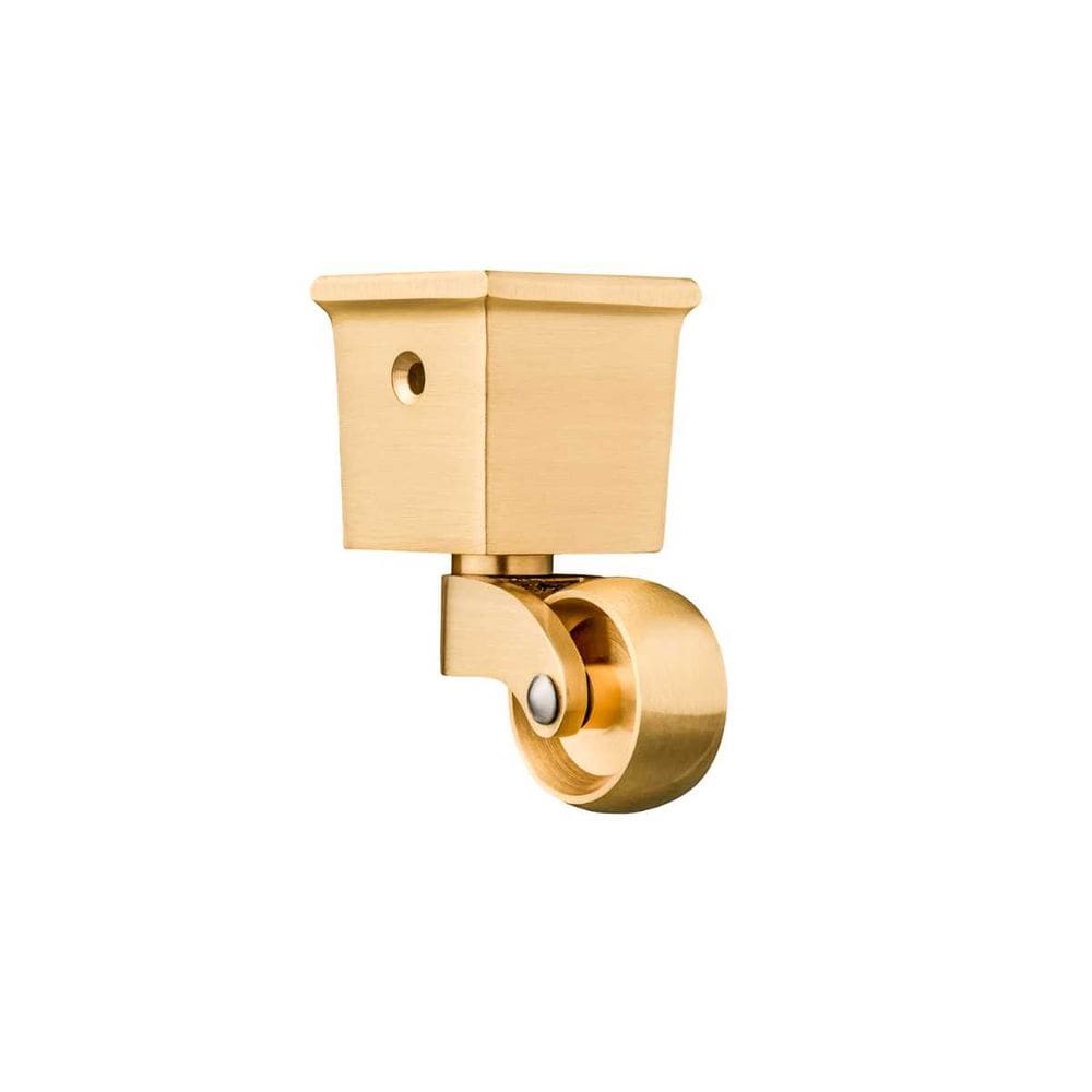 Rodinha Rodízio Piano Poltrona Latão Dourado 28mm Quadrado