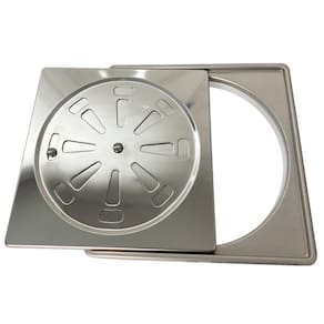 KIT PORTA GRELHA + RALO ABRE FECHA 10x10 INOX 304 CAIXILHO