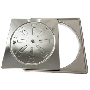 KIT PORTA GRELHA + RALO ABRE FECHA 10x10 INOX 304 CAIXILHO
