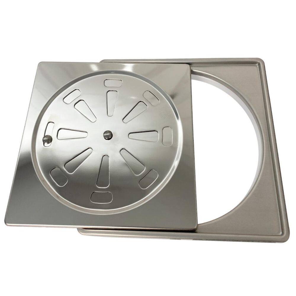 Kit Porta Grelha + Ralo Abre Fecha 15X15 Inox 304 Caixilho