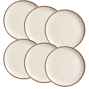 Conjunto de 6 Pratos Raso de Cerâmica Vanilla 29cm - Alleanza