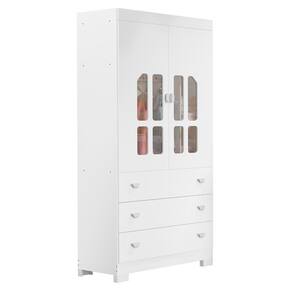 Guarda Roupa Infantil New Katatau 2 Portas E 3 Gavetas Branco Fosco - Reller Móveis Branco Fosco