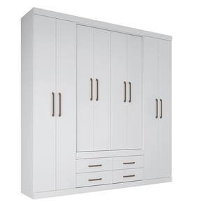 Guarda Roupa Casal Nápoles 8 Portas 4 Gavetas Branco - Santos Andirá Branco
