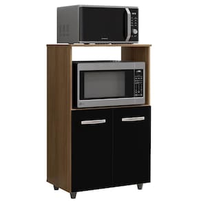 Balcão Multiuso Para Cozinha Tais 2 Portas Savana Preto Moblis