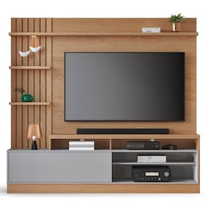 Estante Home Theater Maceió Freijó-cinza Fosco Para Até 65? - Colibri Freijó-cinza Fosco