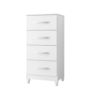 Cômoda Mobi 4 Gavetas Branco Fosco - Móveis Albatroz Branco Fosco