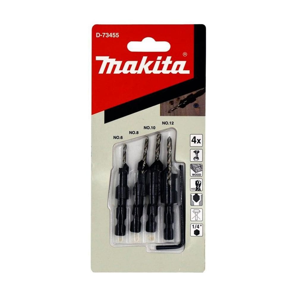 Jogo De Broca Escareadora Com 4 Peças Makita D-73455