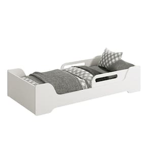 Cama Evolutiva Zaki Branco Fosco Com Proteção Lateral Usinada E Colchão D33 - Reller Móveis Branco Fosco