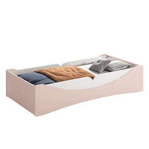 Cama Evolutiva Luna Rosa Fosco Com 2 Kits Proteção Lateral Lisa E Colchão D33 - Reller Móveis Rosa Fosco