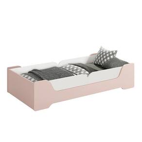 Cama Evolutiva Zaki Rosa Fosco, 2 Kits Proteção Lateral Lisa E Colchão D33 - Reller Móveis Rosa Fosco