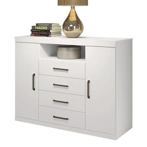 Cômoda Havana Master 2 Portas E 4 Gavetas Branco - Santos Andirá Branco