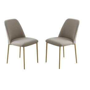 Conjunto 2 Cadeiras Londres Veludo Cappuccino Metal Dourado