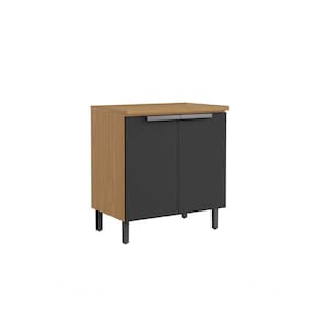 Balcão De Cozinha 80cm 2 Portas Com Tampo New Porto - Itatiaia Freijó-grafite