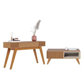 Sala De Estar Com Aparador Rivieira E Mesa De Centro Jeri Freijó-off White Matte - Colibri Freijó-off White Matte