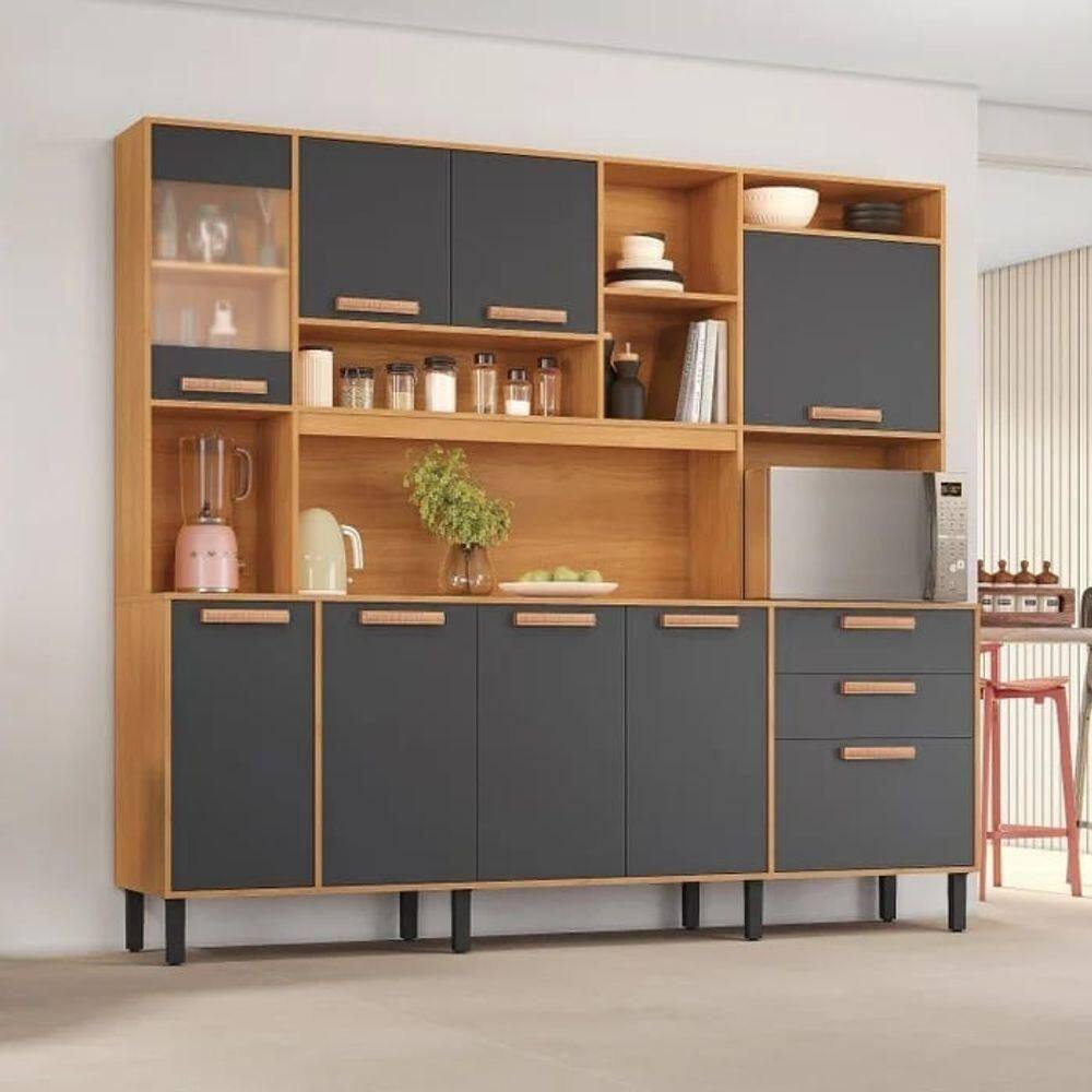 Cozinha Compacta 8 Portas 3 Gavetas 7 Nichos Nápoles | Casas Bahia