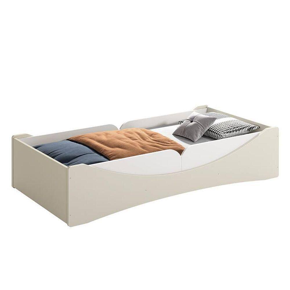 Cama Evolutiva Luna Areia Fosco, 2 Kits Proteção Lateral Lisa E Colchão D20 - Reller Móveis Areia Fosco