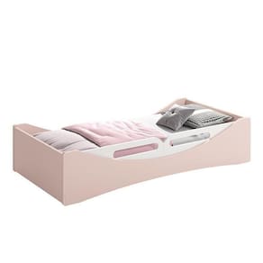 Cama Evolutiva Luna Rosa Fosco Com Proteção Lateral Usinada E Colchão D20 - Reller Móveis Rosa Fosco