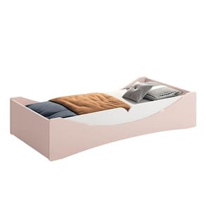 Cama Evolutiva Luna Rosa Fosco Com Proteção Lateral Lisa E Colchão D20 - Reller Móveis Rosa Fosco